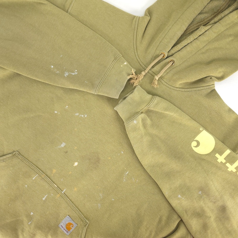 Carhartt K288 Loose Fit‎ Logo Sleeve Hoodie Men Large Workwear Grunge Distressed